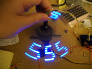 Persistence of vision display using 555 timers